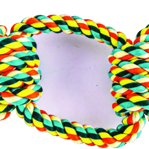 Play On Dog Toy 3 Loop Rope with TPR Ball
