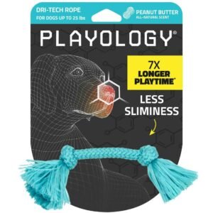 Playology Peanut Butter Scented Dri-Tech Rope Dog Toy, Small