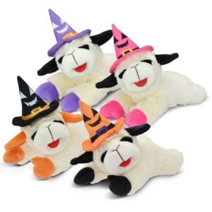 Multipet Halloween Lamb Chop With Witch Hat Dog Toy, 10.5 Inches, Assorted, 1 Each