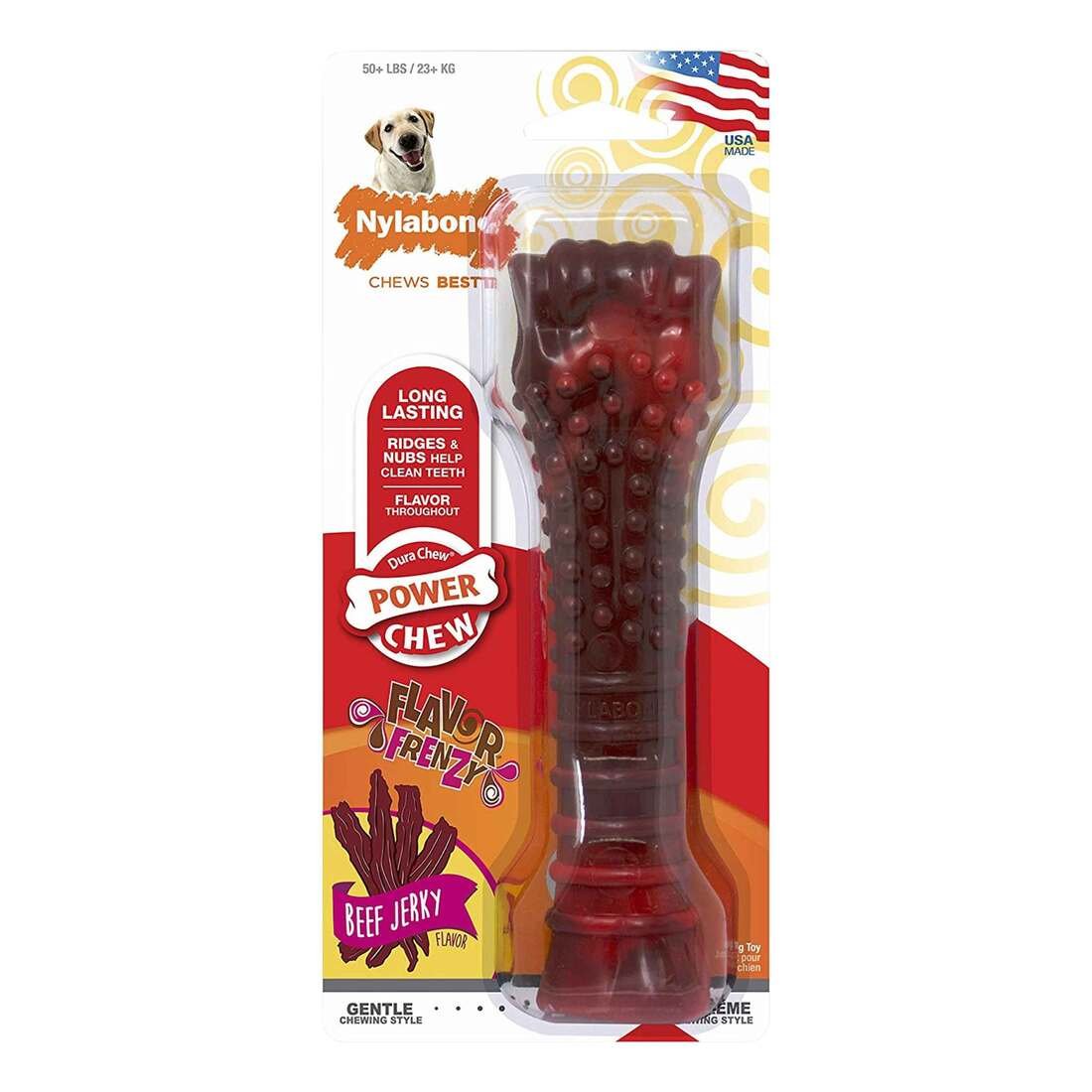 Nylabone Power Chew Textured Beef Jerky Flavor Dog Chew Toy