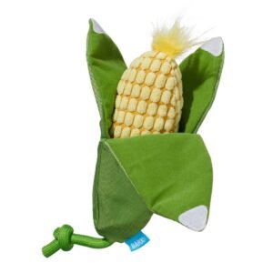 Bark Corn On The Slob Corn Yellow Green Plush Dog Toy, Medium