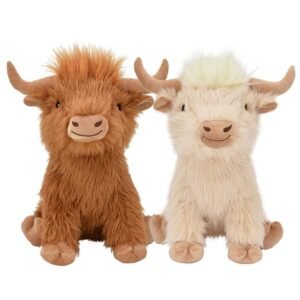 Multipet Shaggy Highland Cow Dog Toy, Jumbo, 14 Inches