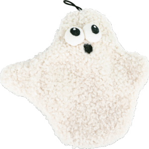 Play On Halloween Crinkle Flattie Ghost Dog Toy