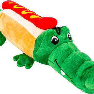 Play On Halloween Plush Hot Dog Alligator Dog Toy
