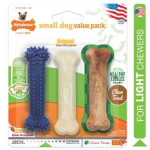 Nylabone Value Pack Dental Chew/Edible Bacon/Flexi Original 3 Count Dog Chew Toy