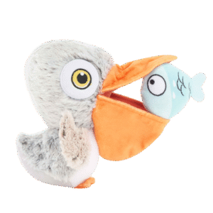 Bark Big Bill & Beak-a-boo Fish Pelican Bird Fish Plush Dog Toy, Small/Medium