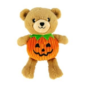 Play On Halloween Plush Pumpkin Bear Dog Toy