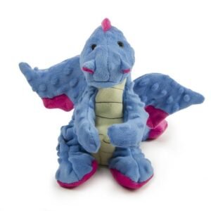 Quaker Go Dog Dragons with Chew Guard Technology? Plush Squeaker Dog Toy, Large, Periwinkle