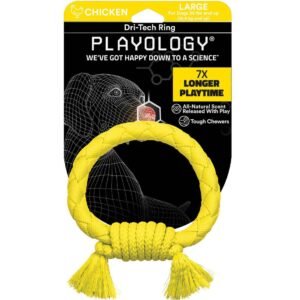 Playology Dri-Tech Ring Chicken Dog Toy, Large