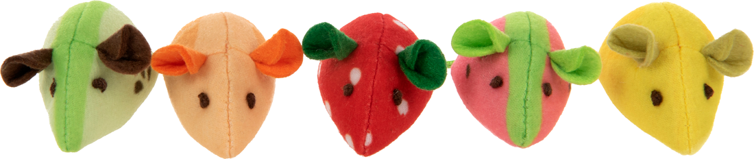 SmartyKat Skitter Slices Plush Catnip Mice Cat Toys, Set of 5