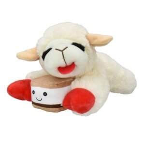 Multipet Lamb Chop Holding Smore Squeak and Crinkle Dog Toy, 10.5 Inches