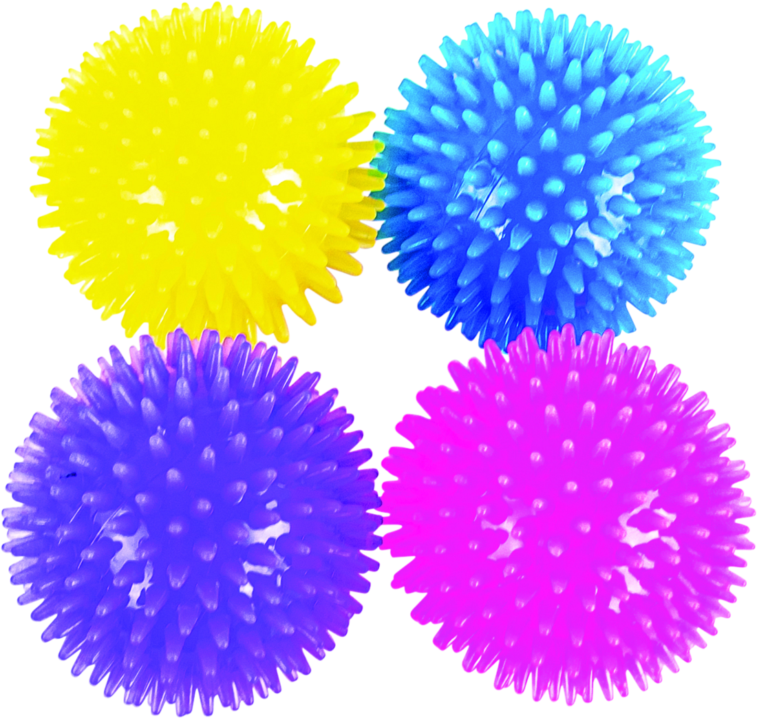 Play On Dog Toy Light Up Spike Ball, Assorted, 3.5 Inch